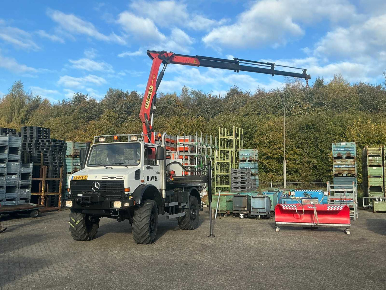 2002 MERCEDES-BENZ UNIMOG U2150L WITH PALFINGER PK 9501 CRANE AND AERIAL PLATFORM - Kravas automašīna: foto 2 2002 MERCEDES-BENZ UNIMOG U2150L WITH PALFINGER PK 9501 CRANE AND AERIAL PLATFORM - Kravas automašīna: foto 2