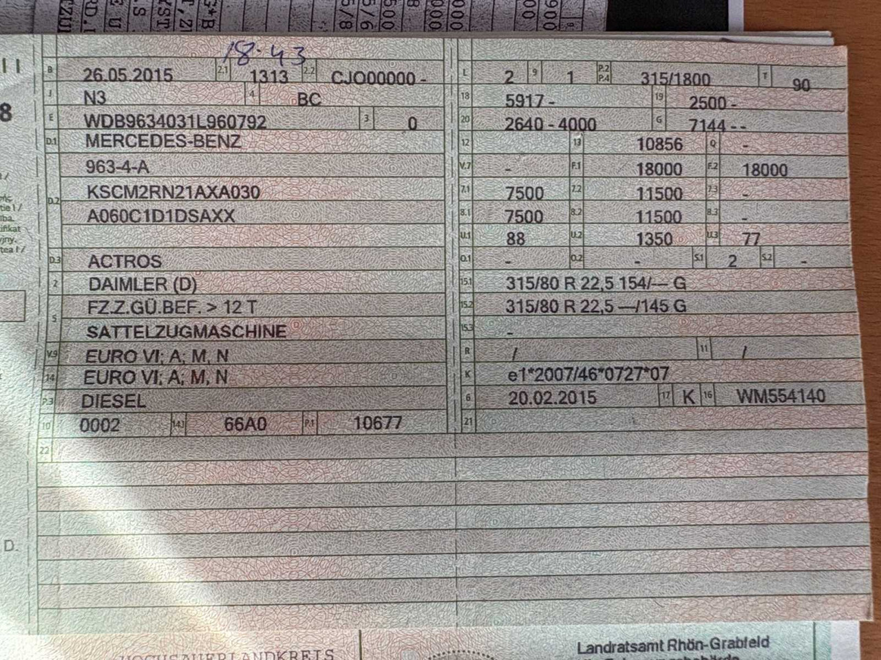 Kravas automašīna MERCEDES-BENZ ACTROS 1843 TRACTOR: foto 10