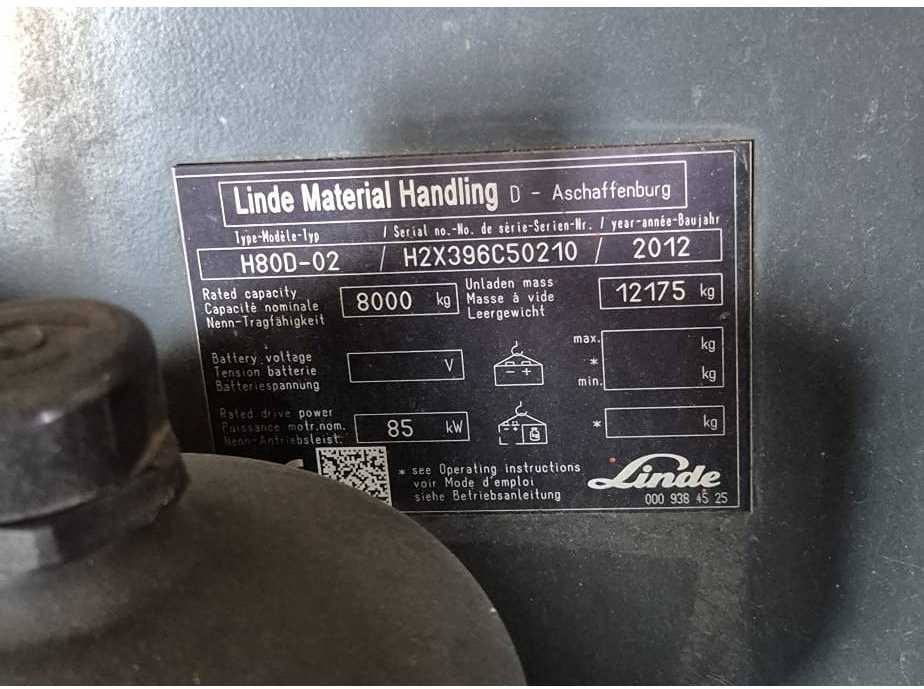 LINDE - H80D-02 - FORKLIFT TRUCKS - 2012 - Autokrāvējs: foto 5 LINDE - H80D-02 - FORKLIFT TRUCKS - 2012 - Autokrāvējs: foto 5