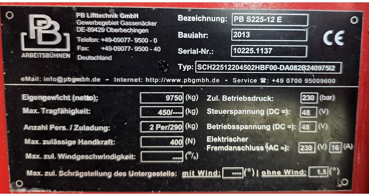Pacēlājs PB Lifttechnik S225-12E: foto 9