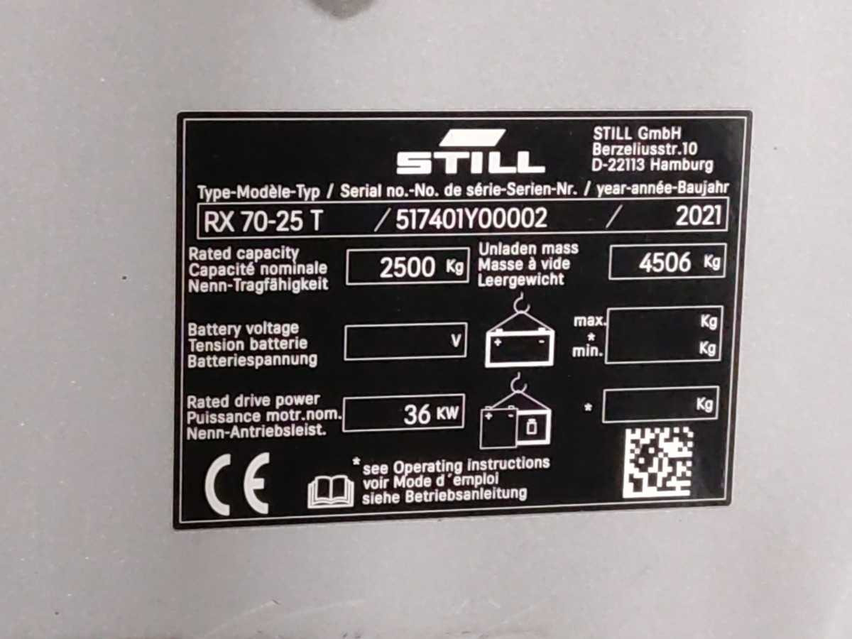 Autokrāvējs STILL RX70-25T 2021 FORKLIFT: foto 6