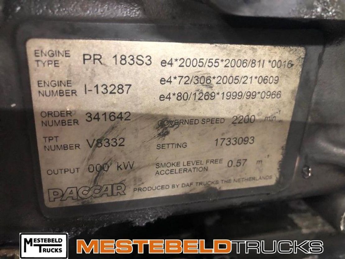 DAF Motor PR183 S3 - Dzinējs - Kravas automašīna: foto 3 DAF Motor PR183 S3 - Dzinējs - Kravas automašīna: foto 3