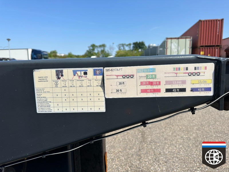 D-Tec FLEXITRAILER LIFT AXLE - DISKBRAKES - 20/30/40/45 HC - CONCOURSTAAT - Puspiekabe noņemamā virsbūve/ Konteineru vedējs: foto 5 D-Tec FLEXITRAILER LIFT AXLE - DISKBRAKES - 20/30/40/45 HC - CONCOURSTAAT - Puspiekabe noņemamā virsbūve/ Konteineru vedējs: foto 5