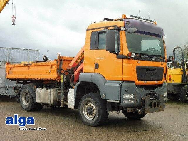 MAN 18.360 TGS 4x4, Kran Palfinger PK8501, Funk, AHK - Kravas automašīna pašizgāzējs: foto 1 MAN 18.360 TGS 4x4, Kran Palfinger PK8501, Funk, AHK - Kravas automašīna pašizgāzējs: foto 1