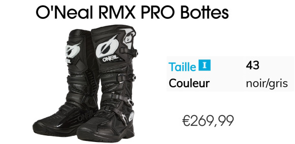 Bottes de moto O'NEAL RMX PRO Taille 43 - Instrument/ Aprīkojums: foto 1 Bottes de moto O'NEAL RMX PRO Taille 43 - Instrument/ Aprīkojums: foto 1