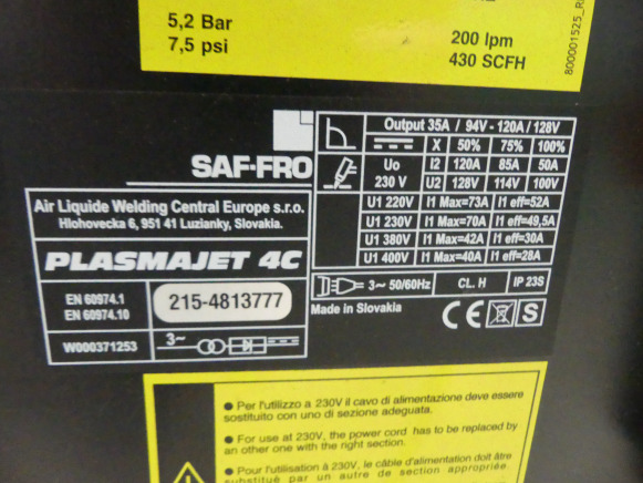 Metālapstrādes iekārta Machine de découpe plasma SAF Plamajet 4c: foto 12