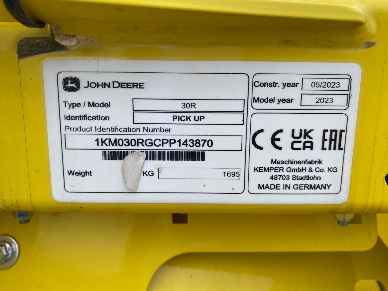 John Deere 30R - Lopbarības kombaina papildaprīkojums: foto 5 John Deere 30R - Lopbarības kombaina papildaprīkojums: foto 5