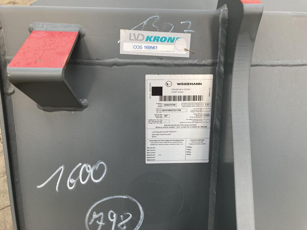 Kramer 1600 mm - Kauss: foto 5 Kramer 1600 mm - Kauss: foto 5