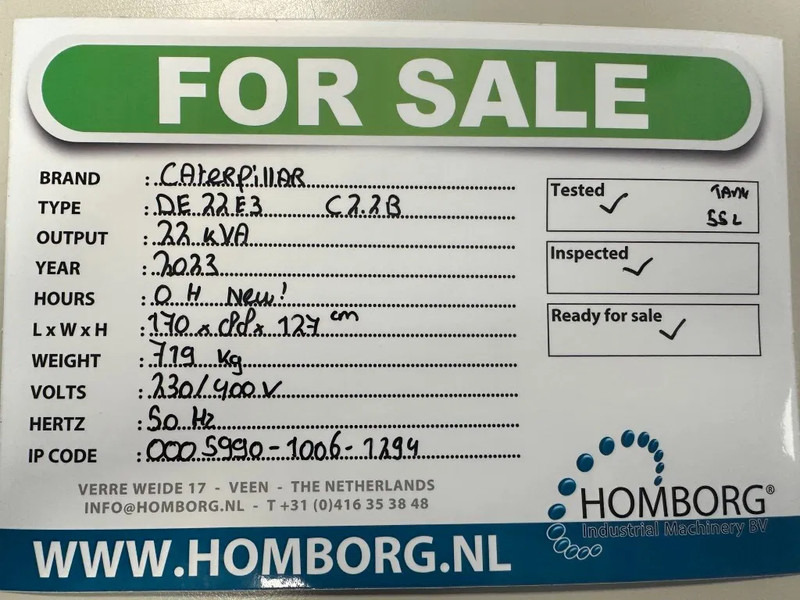 Caterpillar DE22E3 C2.2B 22 kVA Silent Generatorset CAT New ! - Elektroģenerators: foto 2 Caterpillar DE22E3 C2.2B 22 kVA Silent Generatorset CAT New ! - Elektroģenerators: foto 2