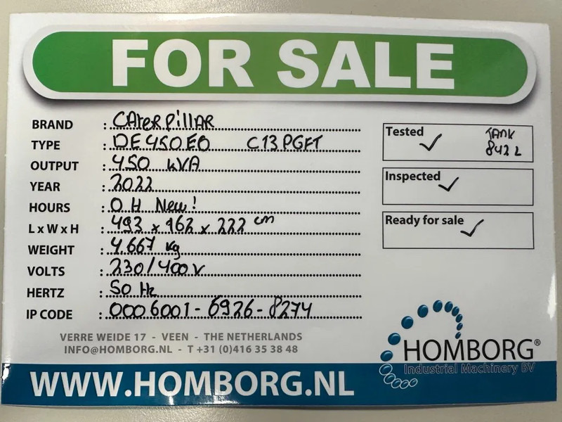 Caterpillar DE450E0 C13 PGFT 450 kVA Silent Generatorset CAT New ! - Elektroģenerators: foto 2 Caterpillar DE450E0 C13 PGFT 450 kVA Silent Generatorset CAT New ! - Elektroģenerators: foto 2