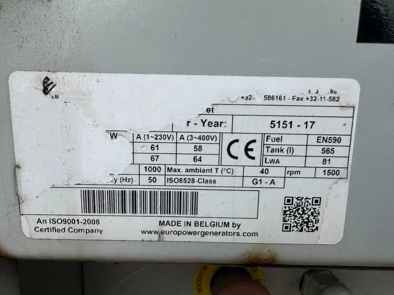 Elektroģenerators Europower EPUS44TDE Kubota Leroy Somer 44 kVA Supersilent Rental generatorset: foto 6