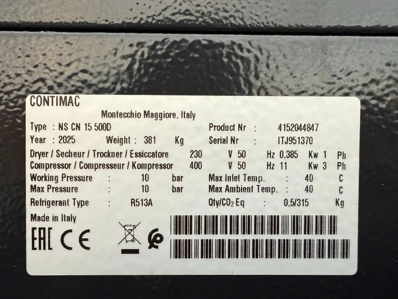 Fiac Contimac NS D15/500 11 kW 1410 L / min 10 Bar Schroefcompressor met Droger - Gaisa kompresors: foto 3 Fiac Contimac NS D15/500 11 kW 1410 L / min 10 Bar Schroefcompressor met Droger - Gaisa kompresors: foto 3