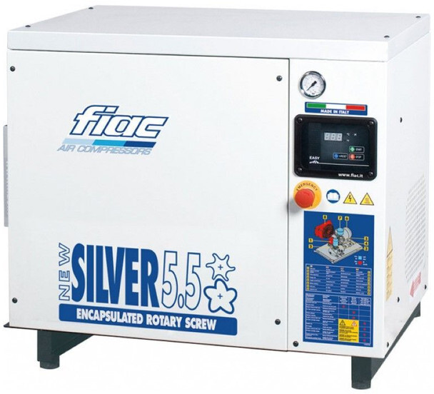 Fiac New Silver 3 Silent 2.2 kW 3 PK 280 L / min 10 Bar Elektrische Schroefcompressor - Gaisa kompresors: foto 1 Fiac New Silver 3 Silent 2.2 kW 3 PK 280 L / min 10 Bar Elektrische Schroefcompressor - Gaisa kompresors: foto 1