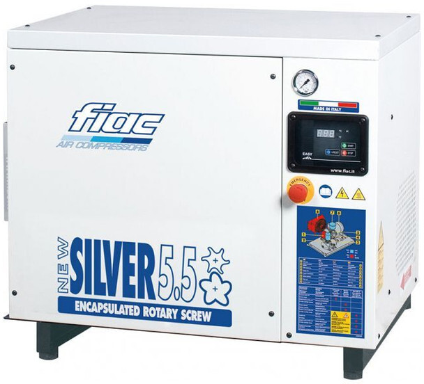 Fiac New Silver 5.5 Silent 4 kW 450 L / min 10 Bar Elektrische Schroefcompressor - Gaisa kompresors: foto 1 Fiac New Silver 5.5 Silent 4 kW 450 L / min 10 Bar Elektrische Schroefcompressor - Gaisa kompresors: foto 1