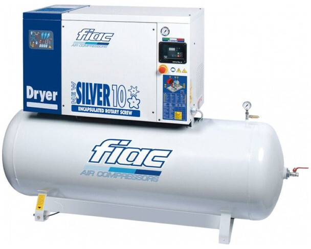 Fiac New Silver D 10 / 300 Silent 7.5 kW 860 L / min 10 bar Elektrische Schroefcompressor met ketel en droger - Gaisa kompresors: foto 1 Fiac New Silver D 10 / 300 Silent 7.5 kW 860 L / min 10 bar Elektrische Schroefcompressor met ketel en droger - Gaisa kompresors: foto 1