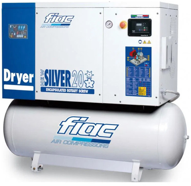 Fiac NewSilver D 15 / 500 NewSilver D 15 / 500 - 1430 L / min 11 kW 10 bar Elektrische Schroefcompressor + Droger - Gaisa kompresors: foto 1 Fiac NewSilver D 15 / 500 NewSilver D 15 / 500 - 1430 L / min 11 kW 10 bar Elektrische Schroefcompressor + Droger - Gaisa kompresors: foto 1
