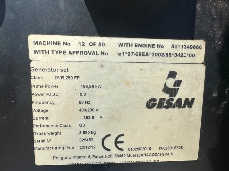 GESAN DVR 250 Volvo Leroy Somer 275 kVA Silent Rental generatorset - Elektroģenerators: foto 5 GESAN DVR 250 Volvo Leroy Somer 275 kVA Silent Rental generatorset - Elektroģenerators: foto 5