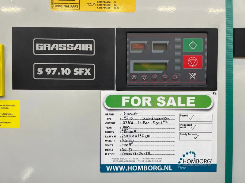 Grassair S97.10 elek. schroefcompressor 37 kW, 5.000L/min. 10 Bar - Gaisa kompresors: foto 4 Grassair S97.10 elek. schroefcompressor 37 kW, 5.000L/min. 10 Bar - Gaisa kompresors: foto 4