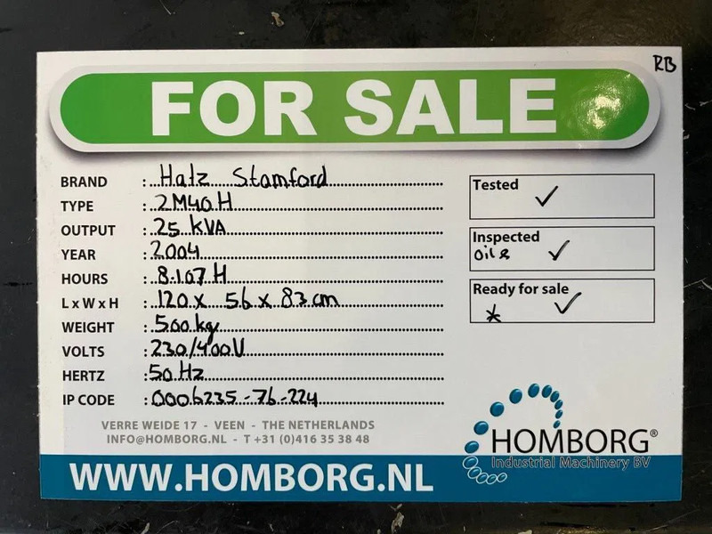 Elektroģenerators Hatz 2M40H Stamford 25 kVA generatorset: foto 8