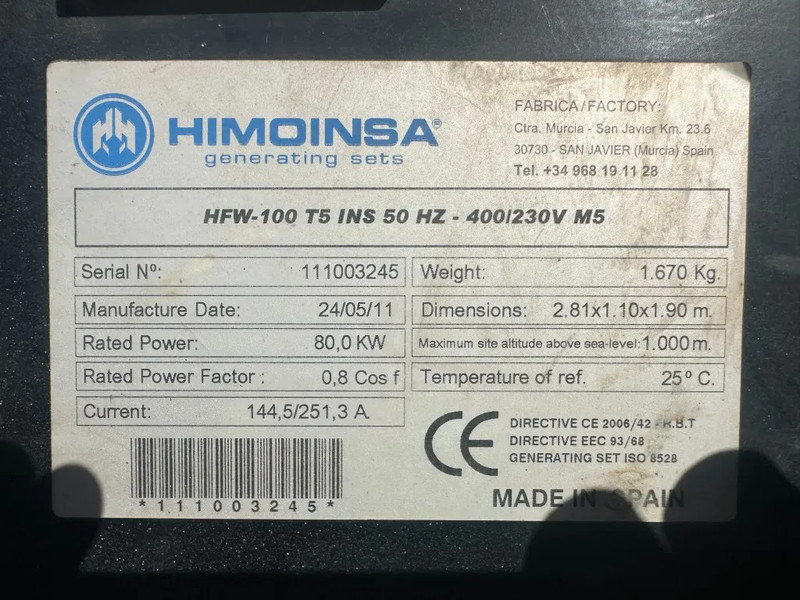 Himoinsa HFW 100 T5 Iveco Mecc Alte Spa 100 kVA Silent generatorset - Elektroģenerators: foto 5 Himoinsa HFW 100 T5 Iveco Mecc Alte Spa 100 kVA Silent generatorset - Elektroģenerators: foto 5