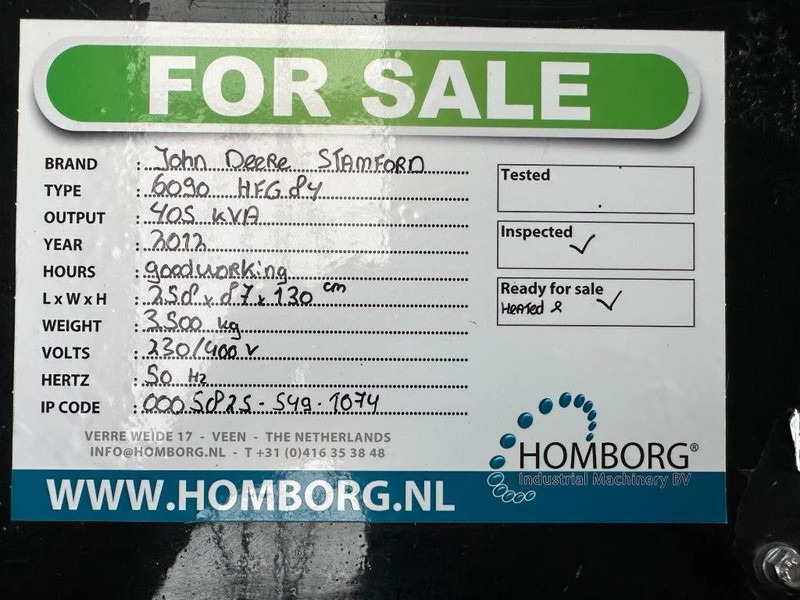 Elektroģenerators John Deere 6090 HFG 84 Stamford 405 kVA generatorset: foto 12