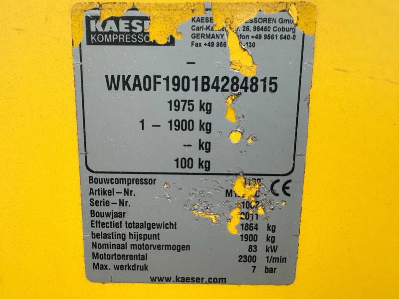 Kaeser M122 Deutz 11.1 m3 / min 10 Bar 83 kW Mobiele Diesel Compressor - Gaisa kompresors: foto 3 Kaeser M122 Deutz 11.1 m3 / min 10 Bar 83 kW Mobiele Diesel Compressor - Gaisa kompresors: foto 3