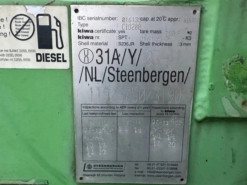 Kiwa IBC Steenbergen 2000 liter Dieseltank met handpomp Milieutank - Uzglabāšanas tvertne: foto 3 Kiwa IBC Steenbergen 2000 liter Dieseltank met handpomp Milieutank - Uzglabāšanas tvertne: foto 3