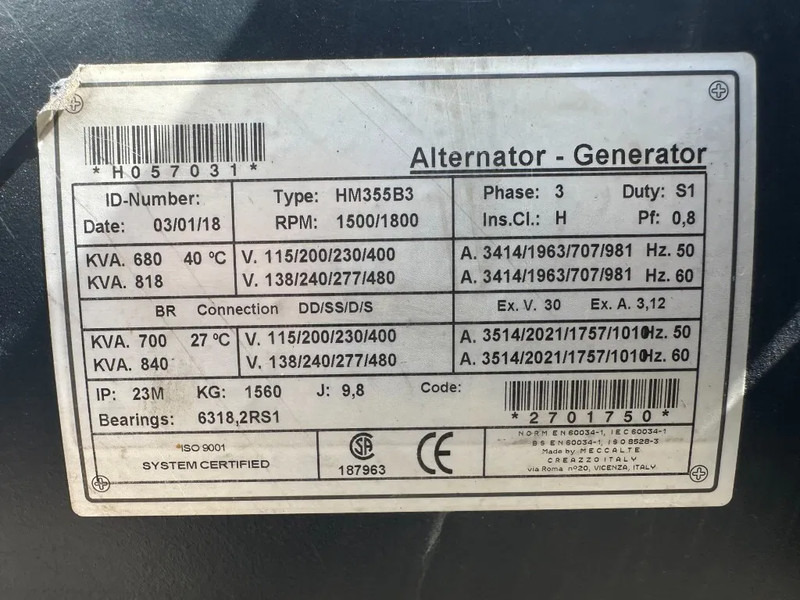 Jaunā Elektroģenerators MTU 12V1600 G20F Himoinsa 700 kVA generatorset New ! Overstock !: foto 11