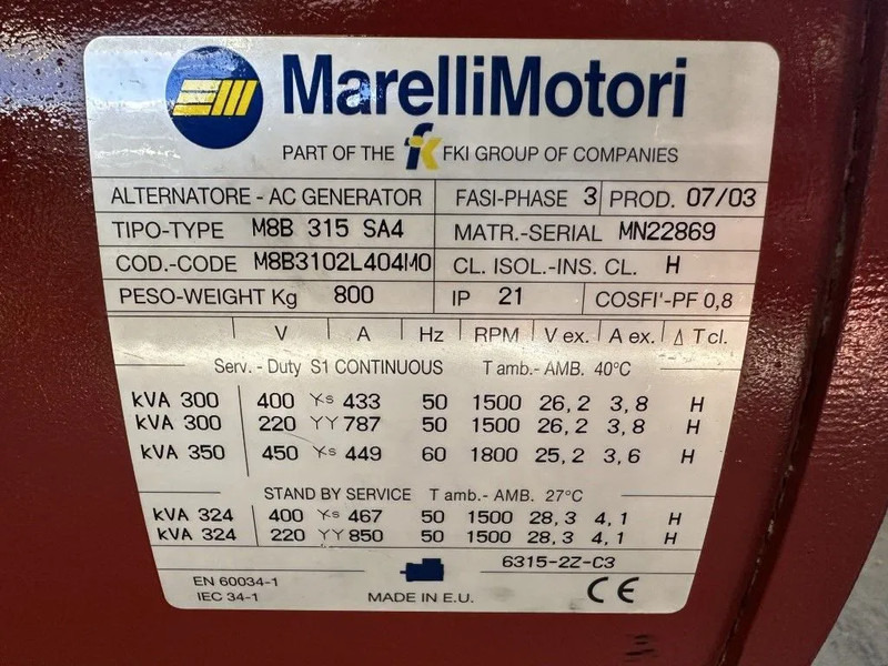 Marelli M8B 315 SA4 Alternator 300 kVA generatordeel SAE 1 / 14 - Elektroģenerators: foto 3 Marelli M8B 315 SA4 Alternator 300 kVA generatordeel SAE 1 / 14 - Elektroģenerators: foto 3