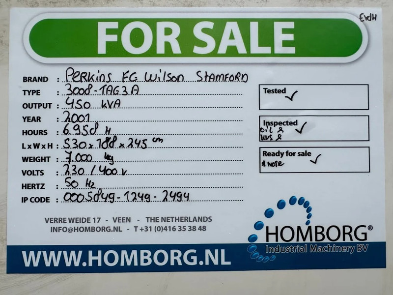Elektroģenerators Perkins 3008-TAG3A FG Wilson Stamford 450 kVA Silent generatorset: foto 17