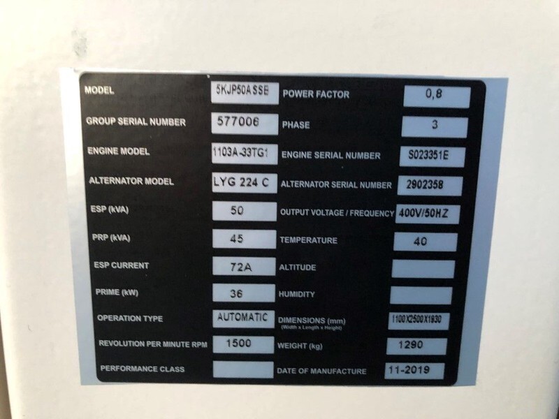Perkins 50 kVA Silent generatorset New ! - Elektroģenerators: foto 5 Perkins 50 kVA Silent generatorset New ! - Elektroģenerators: foto 5