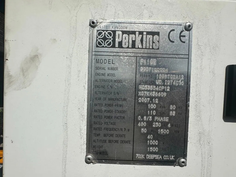 Elektroģenerators Perkins Stamford 100 kVA noodstroom generatorset: foto 12