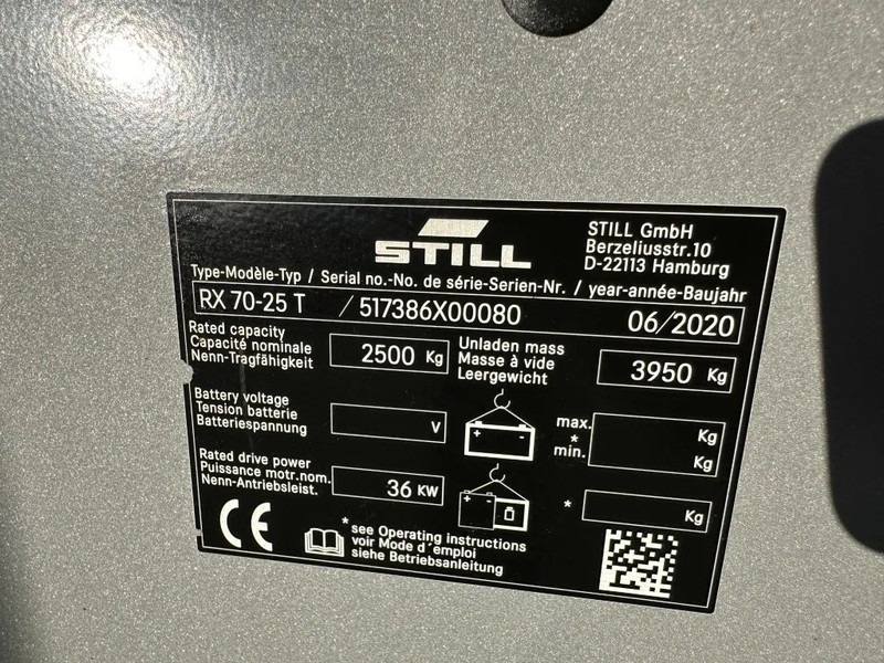 Still RX70-25 T 2.5 ton Duplex Sideshift LPG Heftruck 2020 - Gāzes iekrāvējs: foto 4 Still RX70-25 T 2.5 ton Duplex Sideshift LPG Heftruck 2020 - Gāzes iekrāvējs: foto 4