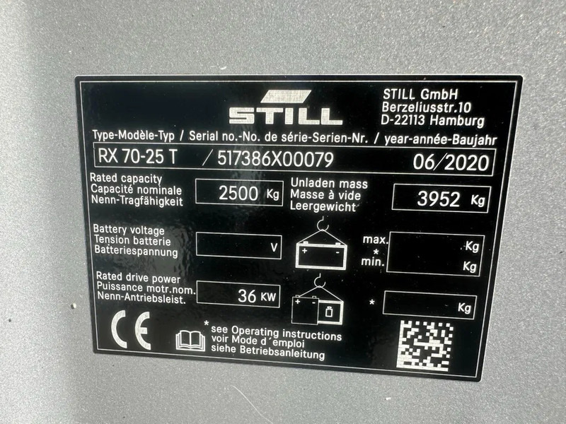 Still RX70-25 T 2.5 ton Duplex Sideshift LPG Heftruck 2020 - Gāzes iekrāvējs: foto 3 Still RX70-25 T 2.5 ton Duplex Sideshift LPG Heftruck 2020 - Gāzes iekrāvējs: foto 3