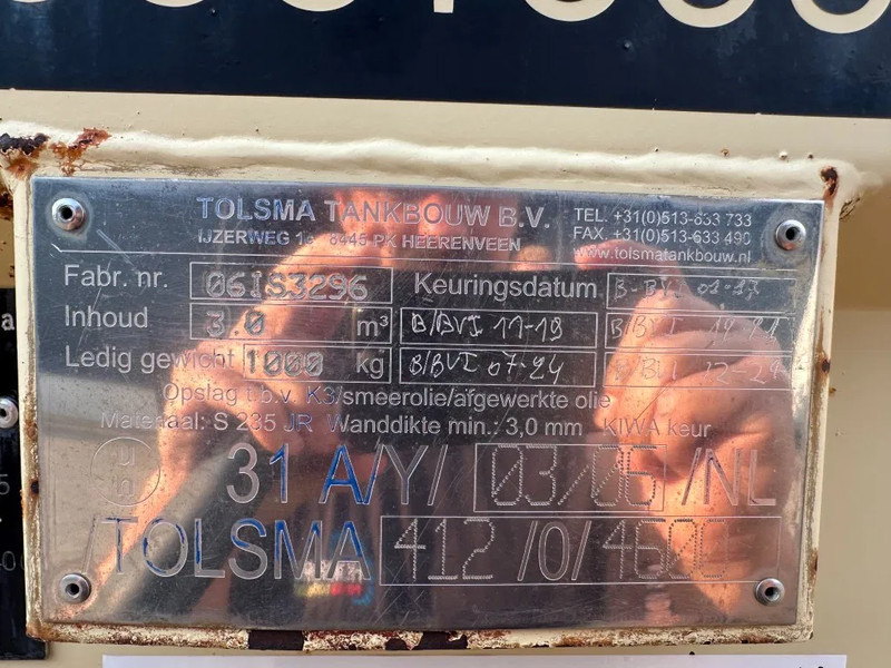 Uzglabāšanas tvertne Tolsma Kiwa IBC 3000 liter Dieseltank Milieutank: foto 6 Uzglabāšanas tvertne Tolsma Kiwa IBC 3000 liter Dieseltank Milieutank: foto 6