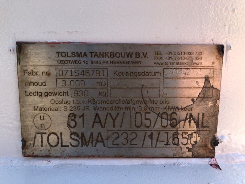 Tolsma Kiwa IBC 3000 liter dieseltank met keuring ! - Uzglabāšanas tvertne: foto 3 Tolsma Kiwa IBC 3000 liter dieseltank met keuring ! - Uzglabāšanas tvertne: foto 3