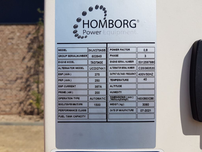 Jaunā Elektroģenerators Volvo 275 kVA TAD 734 GE Stamford Supersilent generatorset New !: foto 10