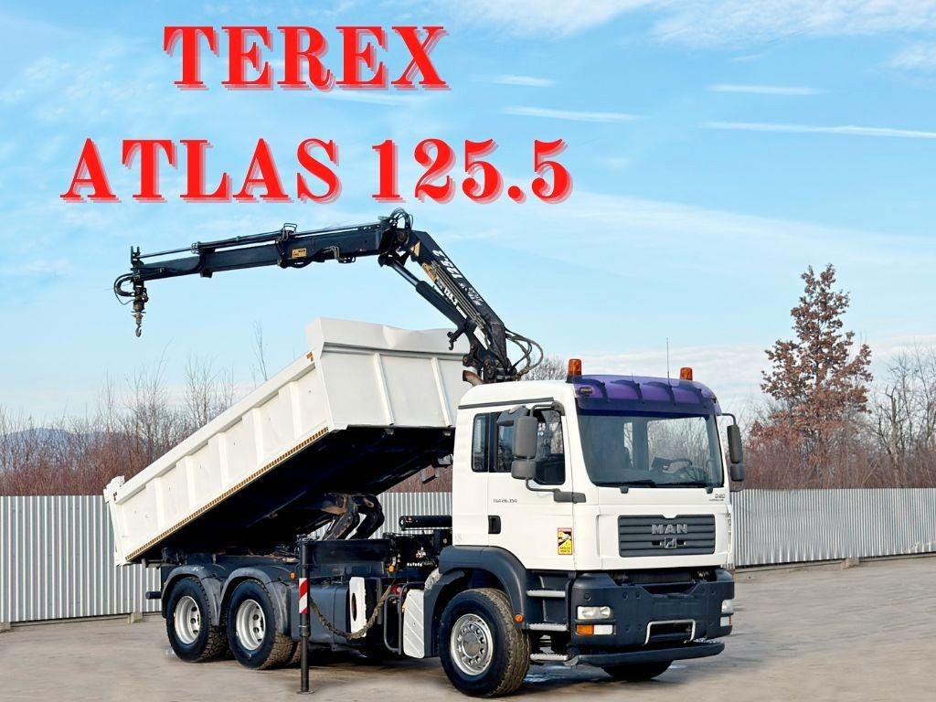 MAN TGA 26.350 * KIPPER 4,90m + TEREX ATLAS * 6x4 * - Kravas automašīna pašizgāzējs, Kravas auto ar manipulatoru: foto 1 MAN TGA 26.350 * KIPPER 4,90m + TEREX ATLAS * 6x4 * - Kravas automašīna pašizgāzējs, Kravas auto ar manipulatoru: foto 1