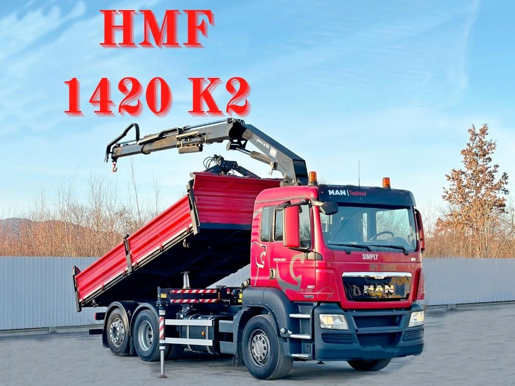 MAN TGS 26.360 Kipper 5,15m*HMF 1420 K2 + FUNK/6x2 - Kravas auto ar manipulatoru: foto 1 MAN TGS 26.360 Kipper 5,15m*HMF 1420 K2 + FUNK/6x2 - Kravas auto ar manipulatoru: foto 1