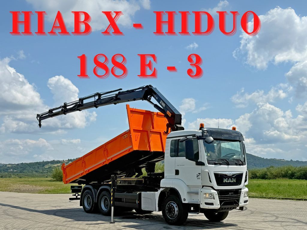 MAN TGS 33.440 * HIAB X-HIDUO 188 E-5 + FUNK * 6x4 - Kravas automašīna pašizgāzējs, Kravas auto ar manipulatoru: foto 1 MAN TGS 33.440 * HIAB X-HIDUO 188 E-5 + FUNK * 6x4 - Kravas automašīna pašizgāzējs, Kravas auto ar manipulatoru: foto 1