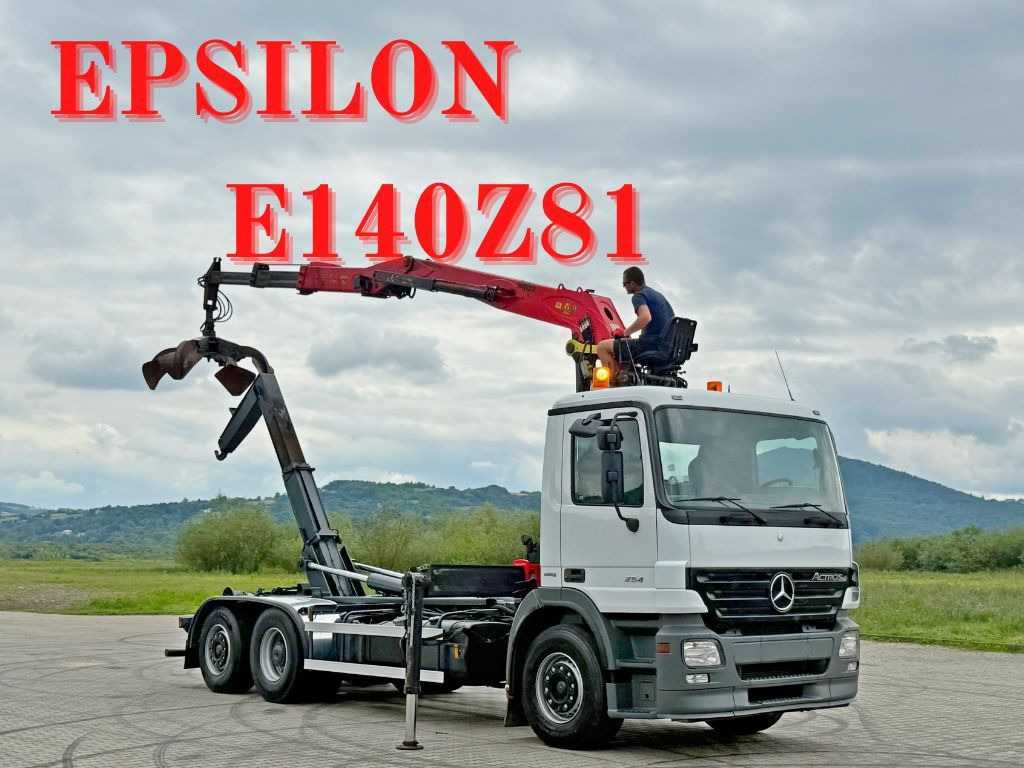 Mercedes-Benz ACTROS 2541 * ABROLLKIPPER * EPSILON E140Z81*TOP - Pacēlājs ar āķi, Kravas auto ar manipulatoru: foto 1 Mercedes-Benz ACTROS 2541 * ABROLLKIPPER * EPSILON E140Z81*TOP - Pacēlājs ar āķi, Kravas auto ar manipulatoru: foto 1