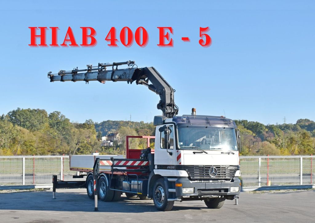 Mercedes-Benz ACTROS 2635 Pritsche 6,40m + HIAB 400 E-5 + FUNK Mercedes-Benz ACTROS 2635 Pritsche 6,40m + HIAB 400 E-5 + FUNK - Kravas auto ar manipulatoru: foto 1 Mercedes-Benz ACTROS 2635 Pritsche 6,40m + HIAB 400 E-5 + FUNK Mercedes-Benz ACTROS 2635 Pritsche 6,40m + HIAB 400 E-5 + FUNK - Kravas auto ar manipulatoru: foto 1