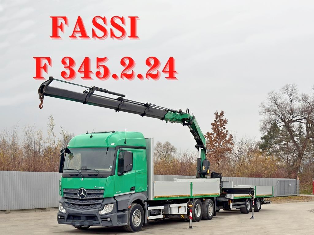 Mercedes-Benz ACTROS 264 * FASSI F 345.24 + FUNK + Anhänger - Kravas auto ar manipulatoru: foto 1 Mercedes-Benz ACTROS 264 * FASSI F 345.24 + FUNK + Anhänger - Kravas auto ar manipulatoru: foto 1