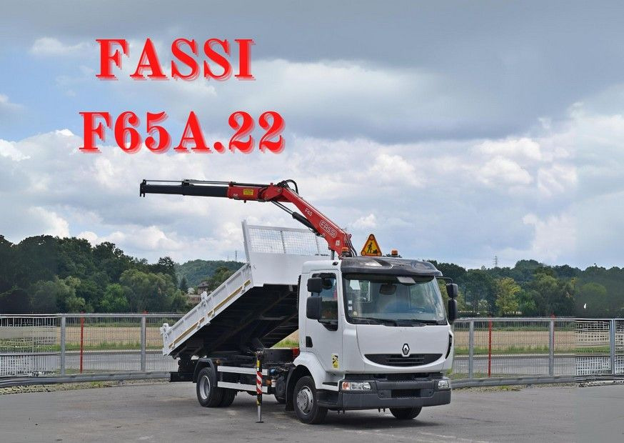 Renault MIDLUM 220 DXI *KIPPER 4,20m *FASSI F65A.22 - Kravas auto ar manipulatoru, Kravas automašīna pašizgāzējs: foto 1 Renault MIDLUM 220 DXI *KIPPER 4,20m *FASSI F65A.22 - Kravas auto ar manipulatoru, Kravas automašīna pašizgāzējs: foto 1