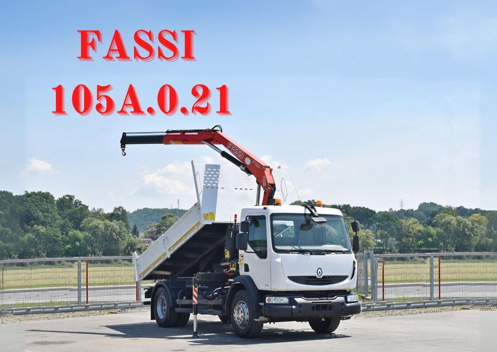 Renault MIDLUM 300 DXI * FASSI F105A.0.21 + PILOT* TOP - Kravas auto ar manipulatoru, Kravas automašīna pašizgāzējs: foto 1 Renault MIDLUM 300 DXI * FASSI F105A.0.21 + PILOT* TOP - Kravas auto ar manipulatoru, Kravas automašīna pašizgāzējs: foto 1