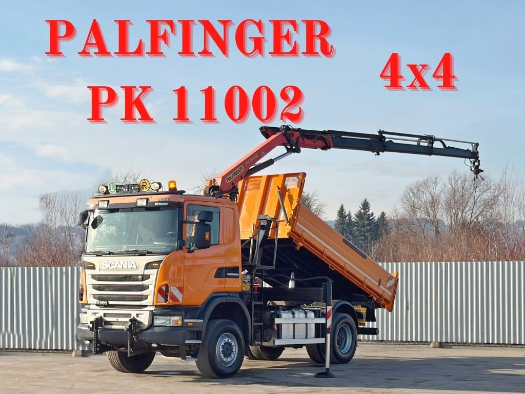 Scania G 360 * KIPPER 4,15m * PALFINGER PK 11002/ 4x4 - Kravas auto ar manipulatoru: foto 1 Scania G 360 * KIPPER 4,15m * PALFINGER PK 11002/ 4x4 - Kravas auto ar manipulatoru: foto 1