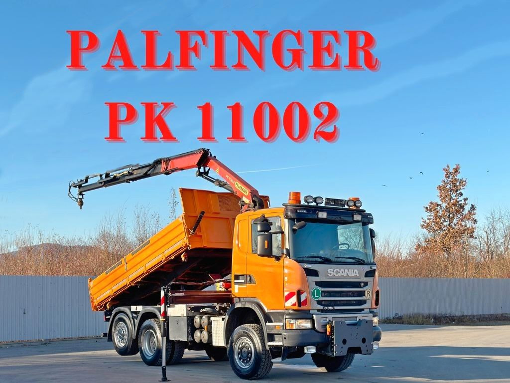 Scania G 360 * KIPPER 4,60m * PALFINGER PK 11002/ 6x6 - Kravas auto ar manipulatoru: foto 1 Scania G 360 * KIPPER 4,60m * PALFINGER PK 11002/ 6x6 - Kravas auto ar manipulatoru: foto 1