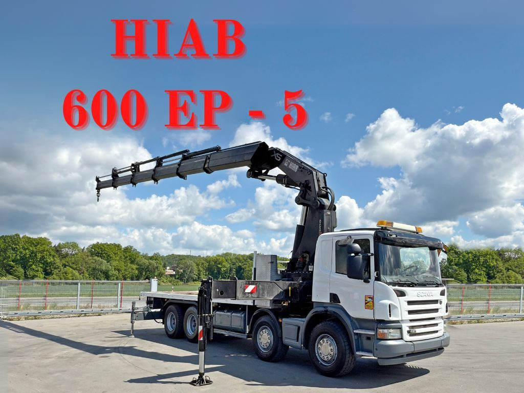 Scania P 420* PLATFORM 6,80m * HIAB 600 EP-5/FUNK * 8x4 - Kravas auto ar manipulatoru: foto 1 Scania P 420* PLATFORM 6,80m * HIAB 600 EP-5/FUNK * 8x4 - Kravas auto ar manipulatoru: foto 1