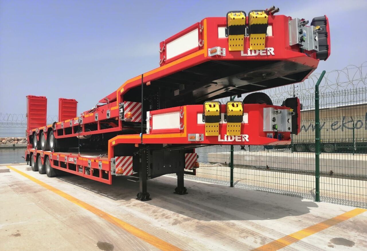 Jaunā Puspiekabe zema profila platforma pārvadāšana smagās tehnikas LIDER 2025  READY IN STOCK 50 TONS CAPACITY LOWBED: foto 9
