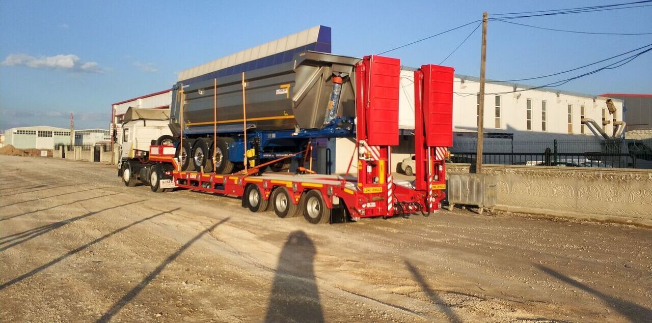 Jaunā Puspiekabe zema profila platforma pārvadāšana smagās tehnikas LIDER 2025  READY IN STOCK 50 TONS CAPACITY LOWBED: foto 14